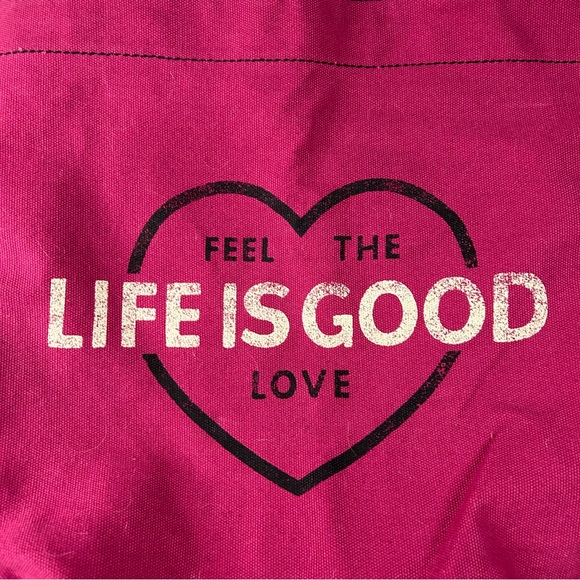 Large Life is Good Berry Colored Tote - Picture 5 of 10